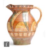 Charlotte Rhead - Burleigh Ware - A 1930s Art Deco jug decorated in the Florentine pattern,
