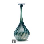 Anthony Stern - A later 20th Century studio glass vase of globular form with slender neck and flat
