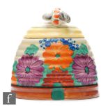Clarice Cliff - Gay Day - A large size Beehive honey pot circa 1930, hand painted with stylised