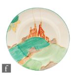 Clarice Cliff - Secrets - A miniature plate or nut dish circa 1932, hand painted with a stylised