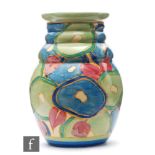 Clarice Cliff - Blue Chintz - A shape 358 vase circa 1932, hand painted with stylised flowers and