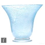 Monart - A 1930s Shape PH vase of footed flared form, decorated with air bubbles to a pale blue