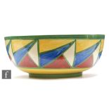 Clarice Cliff - Original Bizarre - A large Holborn shape fruit bowl circa 1927, hand painted with