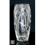 Possibly David Hammond - Thomas Webb - A post war glass vase of swollen sleeve form, decorated