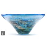 Adam Aaronson - A contemporary studio glass bowl titled Mediterranean Twilight, of conical form,