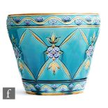 Minton - An early 20th Century Secessionist jardinière decorated with purple flowers and ochre