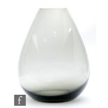 Unknown - A Scandinavian glass vase of ovoid form in a smoke grey tint, unmarked, height 30cm.