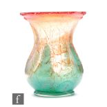 Karl Wiedemann - WMF - A 1930s Ikora glass vase of waisted form, with fissured decoration to a