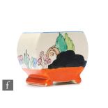 Clarice Cliff - Applique Idyll - A Bon Jour shape preserve pot base circa 1933, hand painted with