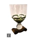 Raul Gardini - Pauly & C CVM Venini - A 1990s Venetian glass goblet, the clear ovoid bowl