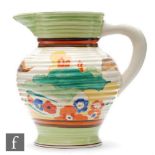 Clarice Cliff - Alton Green - A shape 564 George jug circa 1933, hand painted with a stylised