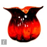 Unknown - A later 20th Century Czechoslovakian studio glass vase of compressed ovoid form with