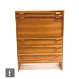 Attributed to Lebus Furniture - A walnut drinks or cocktail cabinet, with a frieze drawer above