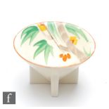 Clarice Cliff - Latona Palm - A small Conical sugar bowl circa 1936, hand painted with a stylised