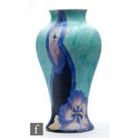 Clarice Cliff - Inspiration Asters - A shape 14 Mei Ping vase circa 1930, hand painted with panels