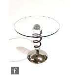 Unknown - An Italian Murano glass occasional table of circular form, the top with a bevelled edge