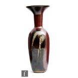 Stanley Sellers - A later 20th Century studio pottery stoneware vase of flared form decorated with