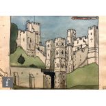 Albert Wainwright (1898-1943) - A sketch showing a view of Arundel Castle, to the reverse a sketch