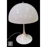 Verner Panton - For Louis Poulson - A Panthella table lamp in opal white, the hemispherical white