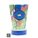 Clarice Cliff - Blue Chintz - A shape 495 vase circa 1932, hand painted with stylised flowers and