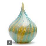 Michael Harris - Mdina - A later 20th Century glass Onion vase, decorated with pale blue columns