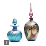 Paul Brown - A later 20th Century studio glass scent bottle of ovoid form with narrow collar neck