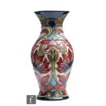A Moorcroft Pottery vase decorated in the Delonix pattern designed by Shirley Hayes, impressed and