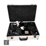 A collection of various camera accessories, to include an aluminium camera case, Hasselblad filters,