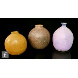 Three contemporary studio pottery vases by Alice Gaskell (Cape Cornwall) comprising a speckled