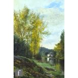 ENGLISH SCHOOL (LATE 19TH CENTURY) - River landscape in Springtime, Quimper, Brittany, oil on