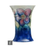 A small Moorcroft vase of waisted form decorated in the Clematis pattern, impressed mark, height