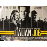 A large collection of 1990s/2000s film posters of various genres, to include The Italian Job, The