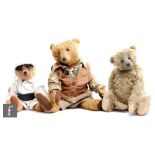 Three teddy bears, to include a Portobello Bear Co Master Sykes teddy bear, limited edition 1 of