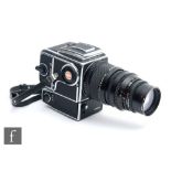 A 1984 Hasselblad 500 EL/M medium format camera, serial number RI 1326810, film back serial number