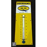 A Duckhams 20-50 enamel motor oil sign, 92cm x 33cm.