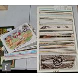 A large quantity of loose Edwardian postcards to include World War One, comical, remembrance,