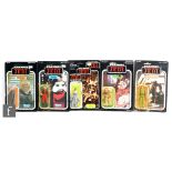 Five Star Wars 3 3/4 inch action figures, all complete with accessories and original cards and