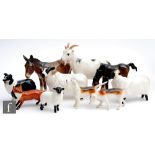 Nine assorted Beswick animals to include comprising a Collie dog, a ram, a sheep, a lamb, two