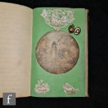 A 19th Century diary/sketch book, the gilt tooled green leather book with inscription to the first