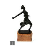 Gerdas (20th Century) - Bronze study of a dancer with outstretched arm, on oval plinth, signed