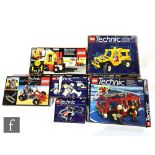 A collection of Lego Technic, comprising 8850 Rally Support Truck, 8280 Fire Engine, 8841 Dune