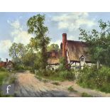 CHARLES WILLIAMS (LATE 19TH CENTURY) - A country cottage, oil on canvas, signed, framed, 36cm x