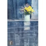 TIM NASH (CONTEMPORARY) - 'Daisies and Statice', watercolour, signed, signed and inscribed on