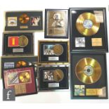 A collection of Beatles framed montages, all with framed limited edition CDs and album covers,