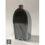 A chromium plated spirit decanter or flask modelled as a classic vintage Bugatti car radiator,