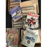 A large quantity of printed ephemera to include early,  vintage vehicle and motorcycle