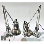 A pair of late 20th Century chromium plated model 1227 Anglepoise lamps, originally designed by