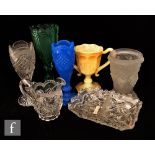 A collection of late 19th Century to early 20th Century pressed glass, to include a Burtles Tate &