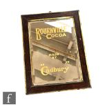 A bevelled glass advertising mirror for Bournville Cocoa Made by ''Cadbury'' in gold lettering (