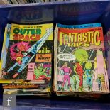 A collection of assorted Silver Age comics, including American cents and British pence copies, to